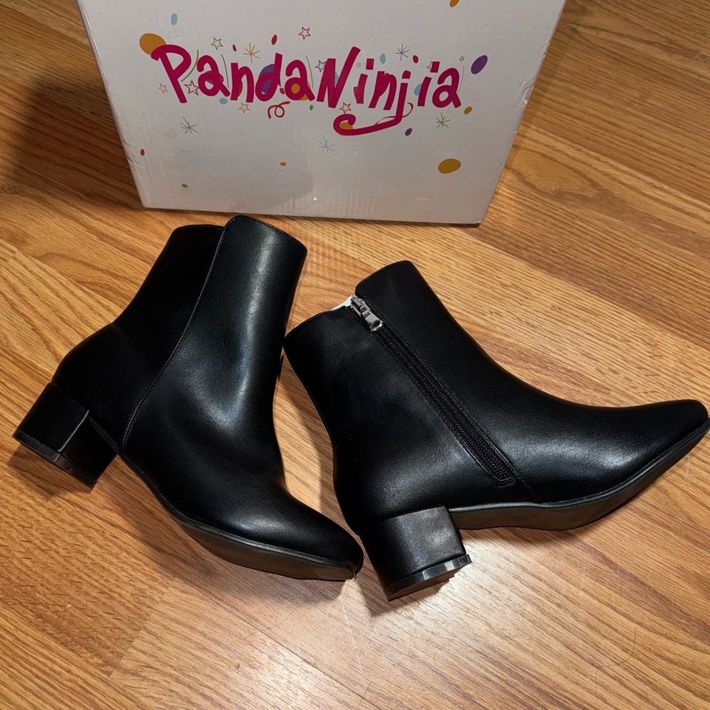 Girls fashion black dress boots
